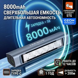 Велосипедная фара ACRUNU 3400 Люмен, 8000 мАч, темно-серый Велосипедная фара ACRUNU 3400 Люмен, 8000 мАч, темно-серый